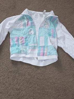 Koret White Jacket with Mint & Pastel Patchwork